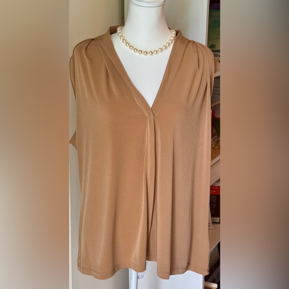 Camel Calvin Klein Sleeveless Blouse